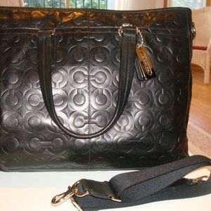 Men's Coach Signature C Large Leather Taxi Tote